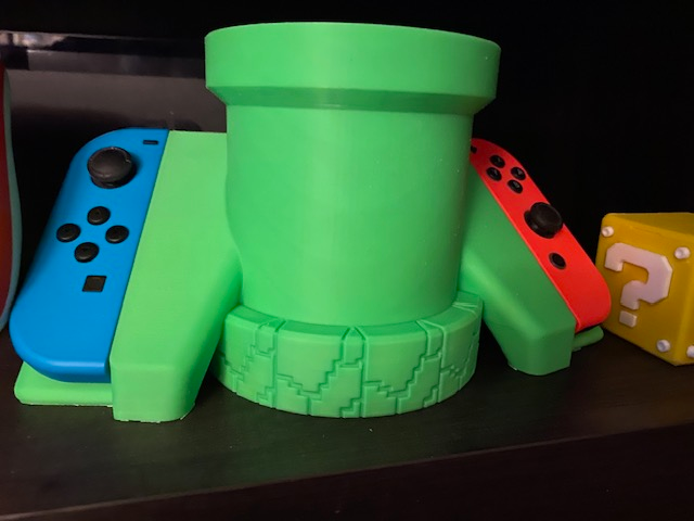 mario themed joycon drink holder remixed by nightthorn toys & games nintendo switch 3D print model - Mito3D