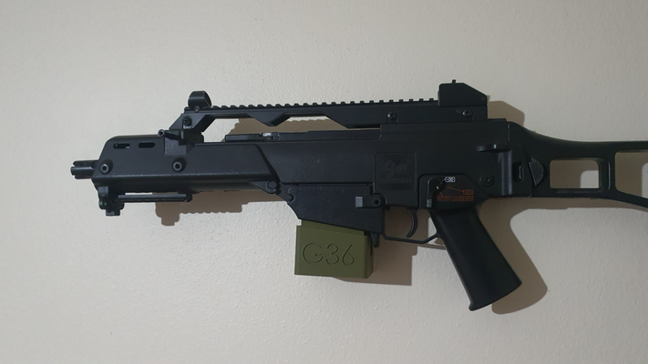 g36 airsoft pared soporte by osmoart3d pasatiempo bricolaje diy deporte aire libre suave rifle arma armamento diseño adjunto archivo 3d adaptador revista juego 3d print model - Mito3D