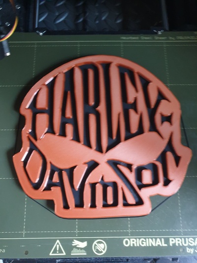 harley davidson by minivanbuzz ménage décor logo tête 3d print model - Mito3D