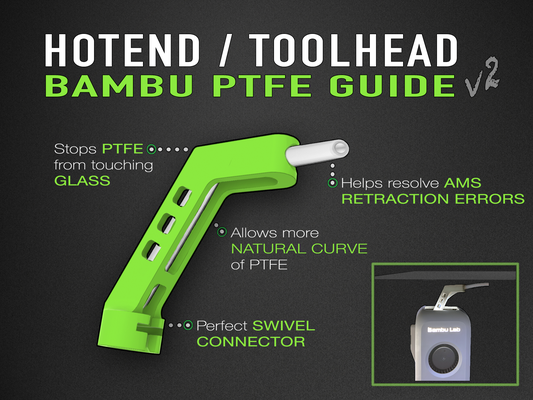 hotend tête d'outil ptfe guider remixé by k2 kevin 3d imprimante pièces bambu bambulab x1c p1s p1p 3d print model - Mito3D