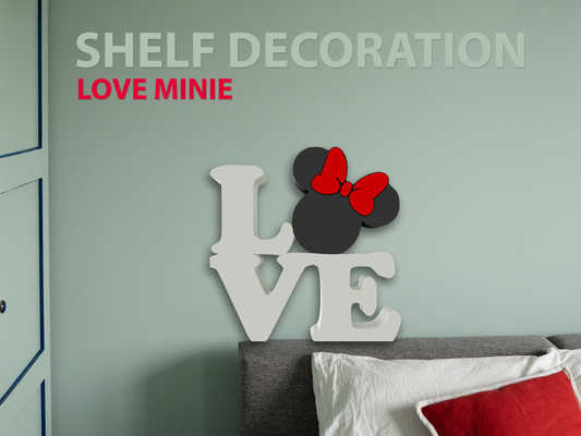 liebe minnie regal dekoration by unverzichtbares haushalt dekor disney mickey maus minniemouse mickey herz valentinstag deko 3d print model - Mito3D