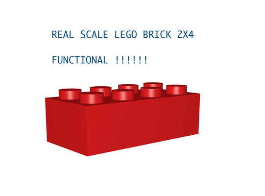 lego tijolo 2x4 funcional real escala by cobra brinquedos jogos 3d print model - Mito3D