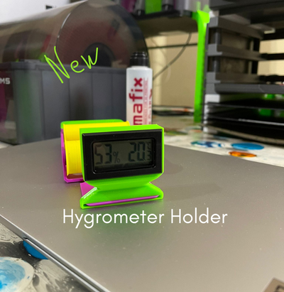 hygrometer halter unterstützung neu gemischt by marcelland 3d drucker zubehör trockenbox bambulab x1c x1 p1p p1s luftfeuchtigkeitssensor ams kieselsäure gel box filament vakuum 3d print model - Mito3D