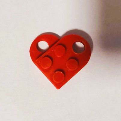 saint valentin journée lego porte clés couples by marinade art monnaie badges cœur coeur couple l'amour coupleamour coupleporte 3d print model - Mito3D