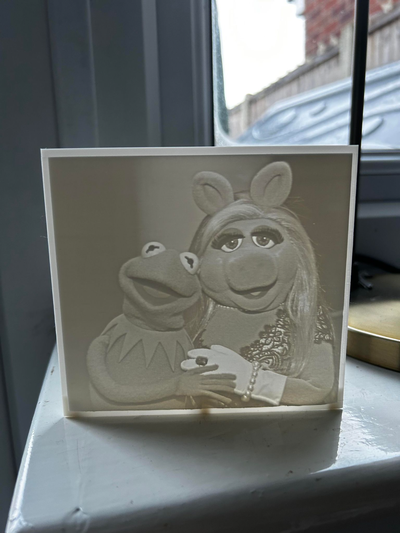 kermit fräulein schweinchen valentinstag lithophan by abonnieren kunst 2d liebhaber liebe litho muppets 3d print model - Mito3D