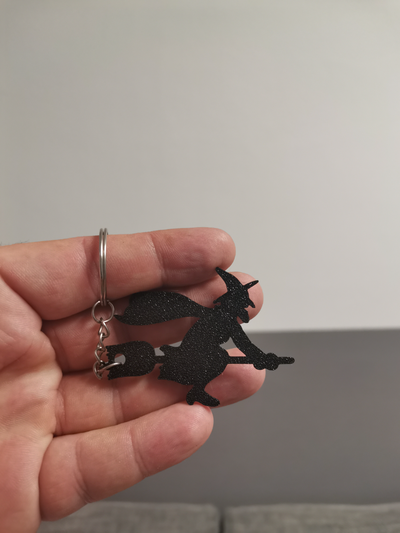 witch keychain by bt3d printing art coin & badges halloween spooky 3d print model - Mito3D