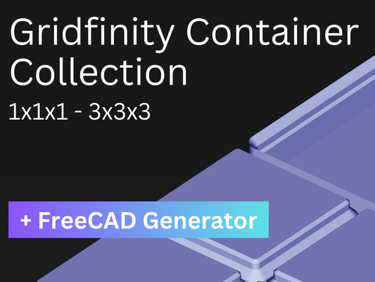 gridfinity envase colección + freecad generador by jamesragnar herramientas organizadores gridfinitybin contenedores cuadrícula organizador 3d print model - Mito3D