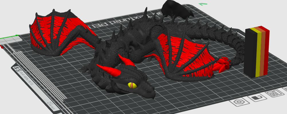 articulated dragon a1 mini remixed by remix1il miniatures animals 3d print model - Mito3D