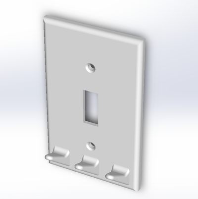 single light switch cover 3 key hooks remixed by jdlg2065 household house models lightswitch lightswitchplate 3d print model - Mito3D