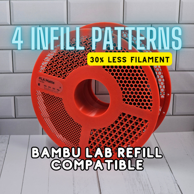 4 relleno patrones reutilizable carrete bambu laboratorio rellenar compatible filamento ahorrador remezclado by giroide 3d impresora accesorios patrón soporte recargable adaptador panal adaptado cúbico rectilíneo 3d print model - Mito3D