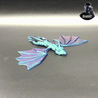 flying dragon - glow in dark wyvern by endk7designs miniatures creatures art creature decor decoration detailed draco dragons fantasy flame glowinthedark wings 3d print model - Mito3D