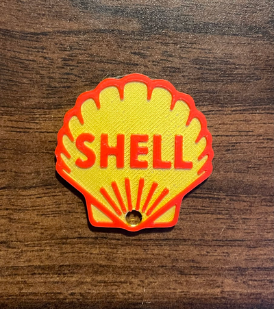 shell oil keychain 1950's - 1960's by cosmok art signs & logos racing oilandgas 3d print model - Mito3D