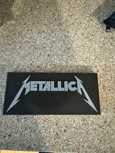 metallica banda placa remixado by davglass arte sinais logotipos 80snostalgia rocha música logotipo 3d print model - Mito3D