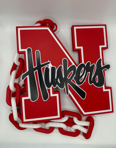 nebraska huskers gli sport catena by bill robland arte segni loghi università calcio 3d print model - Mito3D