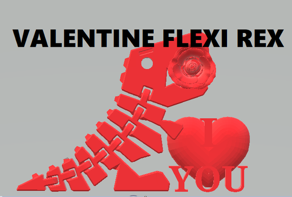 san valentino flessibile rex v2 by arte sculture amore idee stampe giorno 3d print model - Mito3D