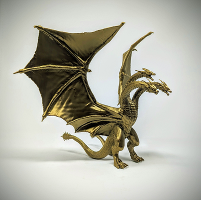 kral ghidorah godzilla yeniden karıştırılmış by uzay adamı sanat heykeller hidra canavar gojira ejderha 3headed kaiju 3d print model - Mito3D