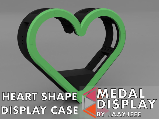 medaldisplay corazón forma modular 3d impreso monitor caso funda by jaayjeee casa decoración san valentin amor estuche muestra romance romántico lindo 3d print model - Mito3D