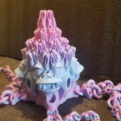 shakaworld3d face singe calamar by jouets jeux art flexi agiter flexy articulé mer océan poulpe souple 3d print model - Mito3D