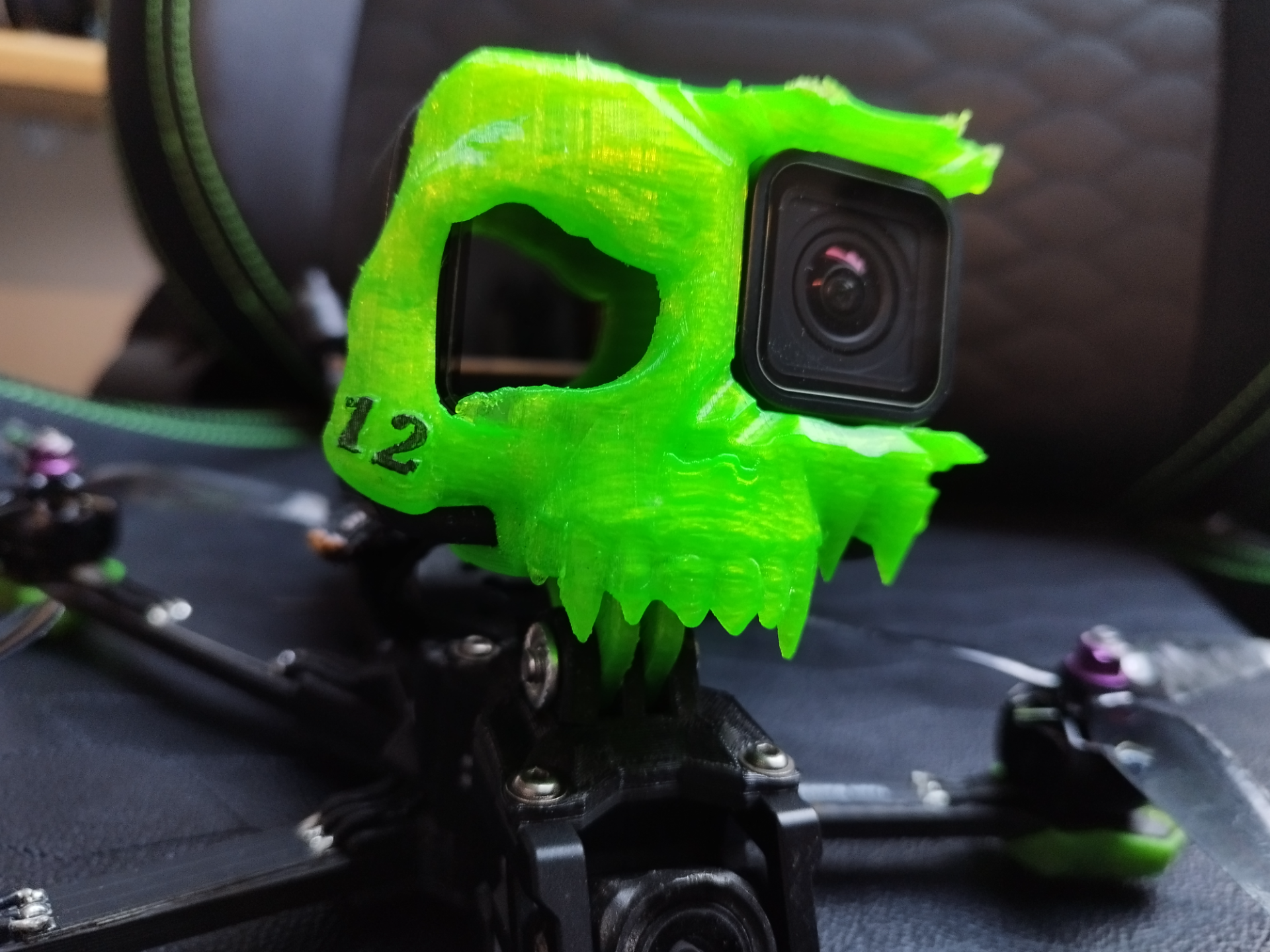 gopro9 10 11 12 kafatası esnek montaj fpv by luka rulosu hobi kendin yap gopro gopro12 tpu kahraman uçan göz drohne kafatası 3D print model - Mito3D