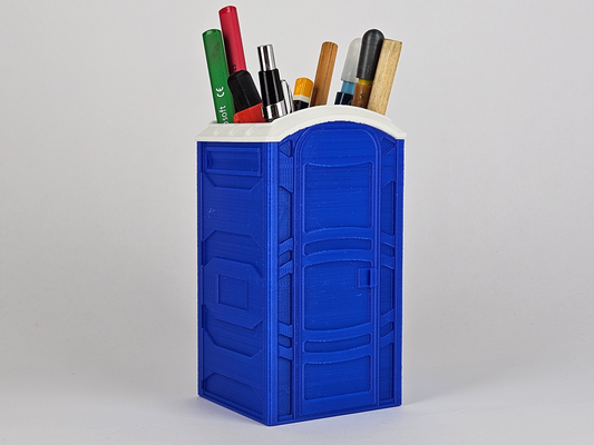 porta potty pen holder by 3d senju tools organizers organizer organize cup toilet pencil pencilholder marker brush penstand pencilstand penstorage container desk accessories desktop decor storage accessory table fun replica 3d print model - Mito3D