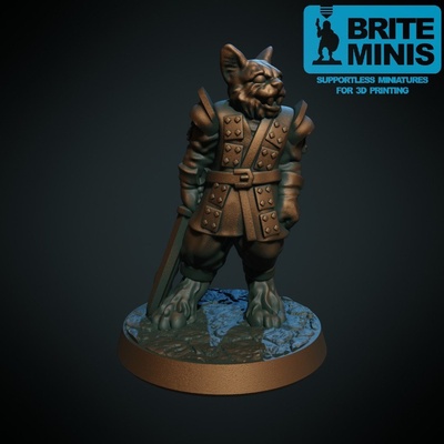 gata espada suporte fdm amigáveis by brite minis brinquedos jogos thingiverse 3d print model - Mito3D