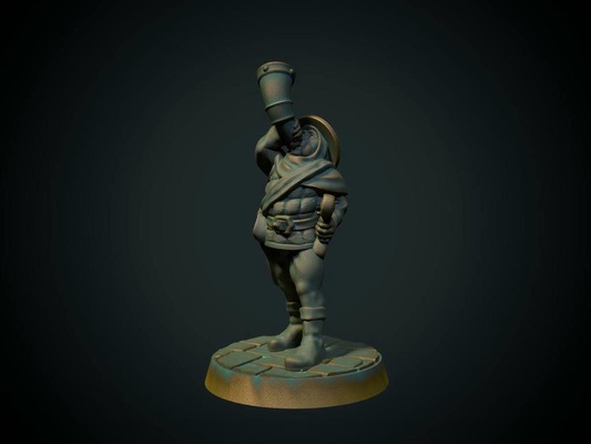 cuerno soplador 28mm indefenso fdm amistoso by brite minis juguetes juegos caracteres dnd mesa medieval martillo guerra músico thingiverse soldado hornblower 3d print model - Mito3D