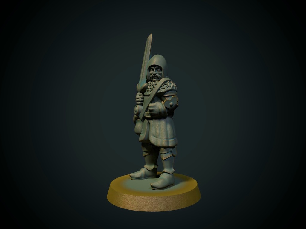 cavaleiro 28mm suporte fdm amigáveis by brite minis brinquedos jogos personagens dnd medieval martelo guerra thingiverse infantaria soldado espadachim 3D print model - Mito3D