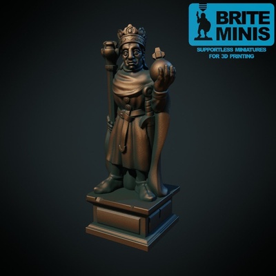 rei estátua suporte fdm friendly by brite minis brinquedos jogos thingiverse 3d print model - Mito3D