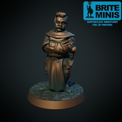 ron von schwansohn suporte fdm amigáveis by brite minis brinquedos jogos fantasia dnd medieval rpg thingiverse ronswanson filho velho osr oldschoolrevival 3d print model - Mito3D