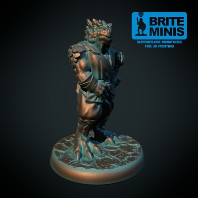 draconato 28mm suporte fdm amigáveis by brite minis brinquedos jogos personagens dnd masmorras dragões thingiverse lagarto dracônico draconiano 3d print model - Mito3D