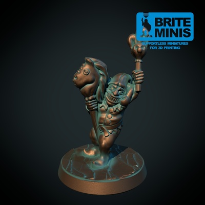 kobold narr 28mm unterstützung fdm freundlich glücklich by brite minis spielzeuge spiele tafel joker oldhammer 3d print model - Mito3D