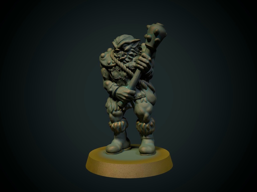 spauracchio 28mm supporto fdm amichevole by brite minis giocattoli giochi personaggi mostro dnd dungeons and dragons orco ork thingiverse goblinoide 3D print model - Mito3D