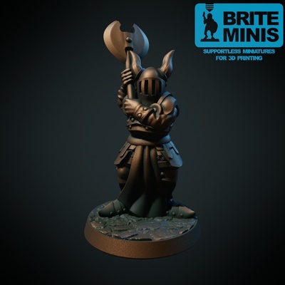 dunkel krieger unterstützung fdm freundlich by brite minis spielzeuge spiele ritter barbar mittelalterlich thingiverse 3d print model - Mito3D