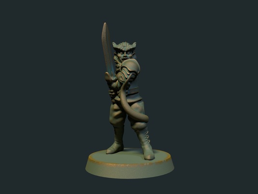 tiefling fêmea 28mm apoia fdm amigáveis by brite minis brinquedos jogos personagens suporte dnd diabo thingiverse demônio chifrudo demoníaco 3d print model - Mito3D