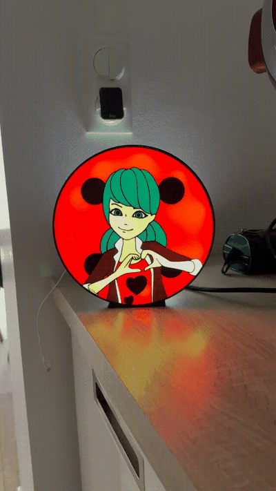 lamp miraculous ladybug light led lampe lumi re box boite marinette by guillaume76620 art models lumiere enfant 3d print model - Mito3D