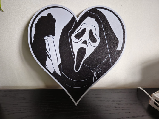 gritar san valentin pared arte by ene diseño 2d horror amor 3d print model - Mito3D