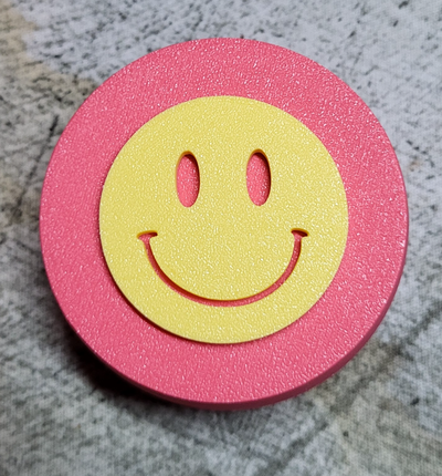 happy smiley face by art design 3d 2d birthday decor box cover 3d print model - Mito3D