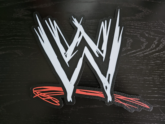 wwe 00's logotipo parede arte by jan projeto 2d luta livre 3d print model - Mito3D