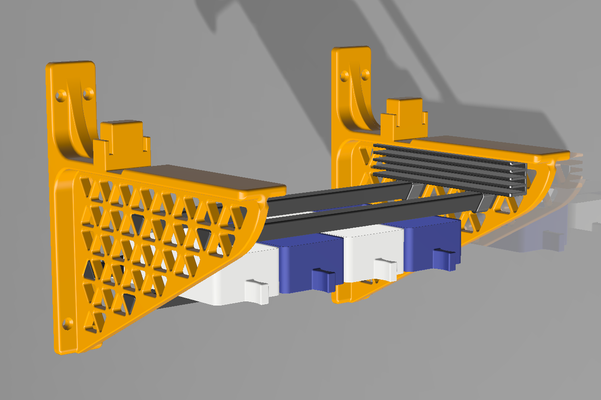 ams mur monter additionnel étagère système by staprin3d 3d imprimante accessoires espace rangement boites boîte pièces rechange tiroir 3d print model - Mito3D