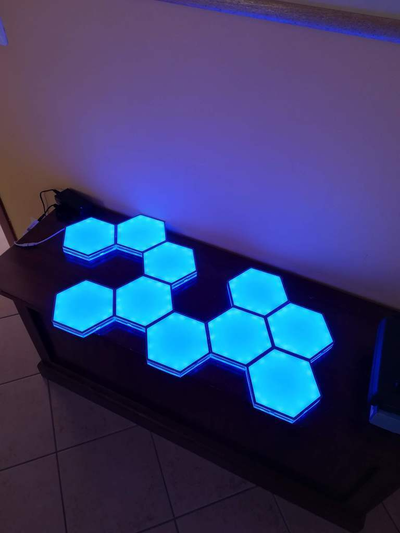 hexagonal nanoleaf by 3d printall household decor lamp led 3d print model - Mito3D