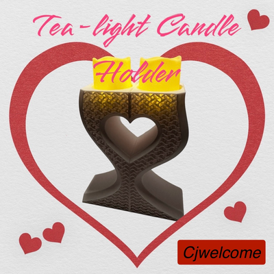 herz tee licht inhaber by cjwillkommen kunst modelle valentinstag teelicht kerze romantisch romantik abendessen kernstück skulptur 3d print model - Mito3D