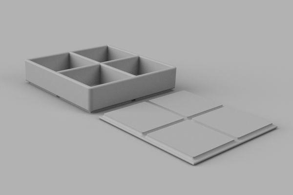 apilado caja tapa remezclado by sthan generativo 3d modelo pixel rompecabezas fabricante arte mundo almacenamiento compartimiento 3d print model - Mito3D