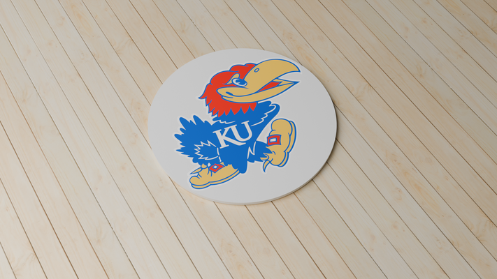 kansas jayhawks sottobicchiere by miker73 domestico arredamento ncaa ncaabasketball pallacanestro sottobicchieri 3d print model - Mito3D