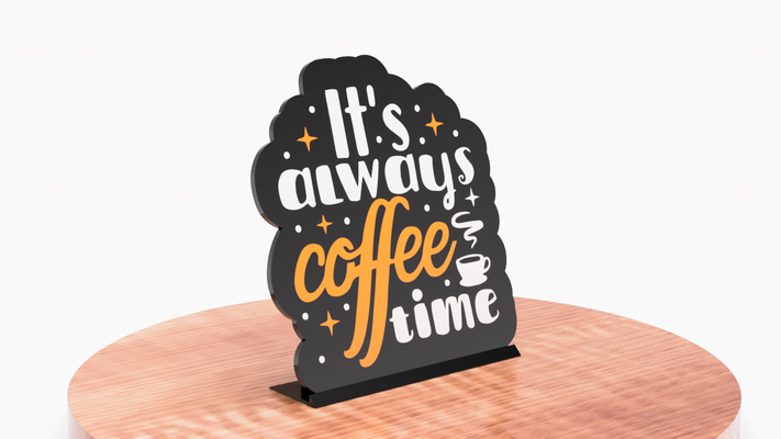 coffee time desk frame by valeria momo & mattia art 2d caffe caffee cafe oficina home decor ornament ams caffeine sugar tea accessories cup tazza table colleague boss 3d print model - Mito3D