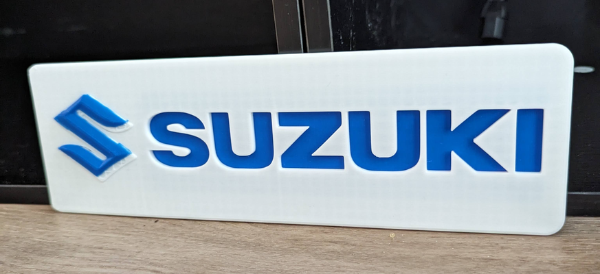 suzuki logo placa by lintegridad 3d impresión arte señales logos motocicleta coche vehiculo 3d print model - Mito3D