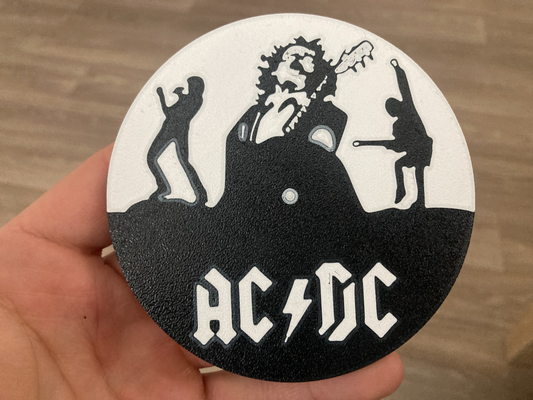 ac dc sottobicchiere by yakubhroch arte segni loghi acdc musica 3d print model - Mito3D