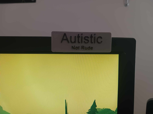 autistico maleducato cartello by manager arte segni loghi divertente ufficio accessori popolare 3d print model - Mito3D