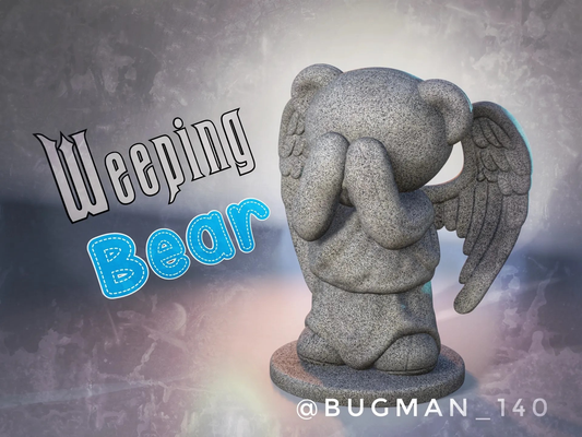 weeping bear by bugman 140 art sculptures cute dr drwho who friend teddy barry teddybear cuddly barrybear 3d print model - Mito3D