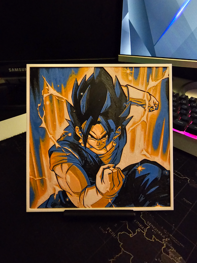 vegetto şapka dövmesi by think3d üretken 3d model taş ocağı anime tv film dizi ejder topu ejderha top vegeta goku songoku oğul renk 2d sanat 2dart 3d print model - Mito3D