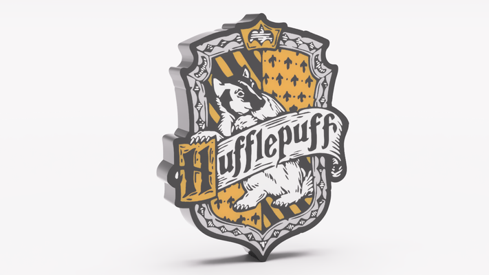 hufflepuff caja ligera harry alfarero by valeria momo mattia arte modelos potterhead hogwarts colgar decoración tassorosso silenciosamente led ligero 3d print model - Mito3D